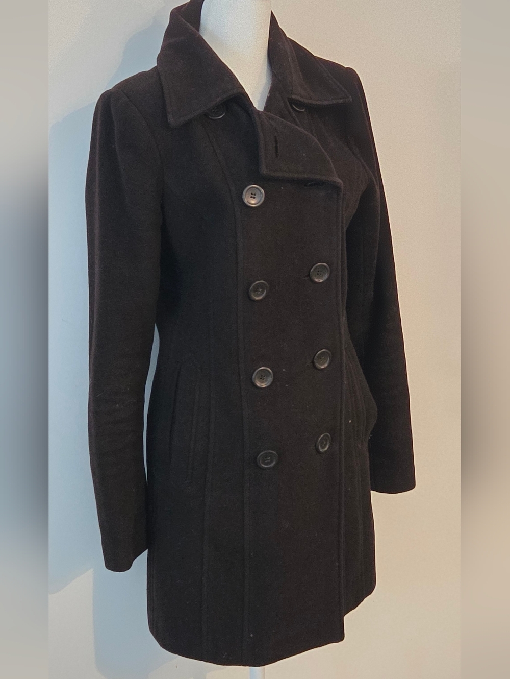 Reitmans Brown Double-Breasted Wool Pea Coat - Picture 2 of 5